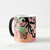MUG MAGIQUE PAPIER POUR LA DÉCORATION ROSE PAPILLON, MONOGRAMM (Devant gauche)