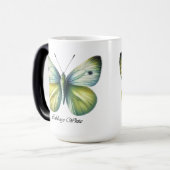Mug Magique Papillon Blanc de Chou Élégant Wrap (Devant gauche)