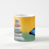 Mug Magique Papillon bleu Morpho Monogramme Lettre de nom (Centre)