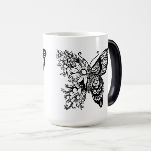 Mug Magique Papillon complexe (Devant droit)