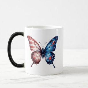Mug Magique Papillon du drapeau américain