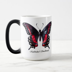 Mug Magique Papillon élégant à corps rouge Swallowtail Wrap