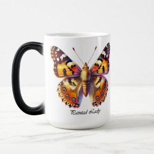 Mug Magique Papillon élégant "Painted Lady" enroulé