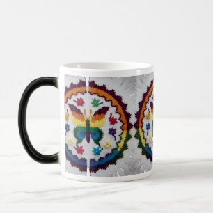 Mug Magique Papillon et fleurs tricotés magiques