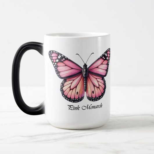 Mug Magique Papillon Monarch Rose Élégant Wrap (Gauche)