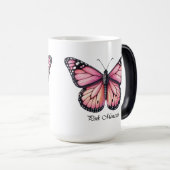 Mug Magique Papillon Monarch Rose Élégant Wrap (Devant droit)