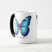 Mug Magique Papillon Morpho Bleu Élégant Wrap (Devant gauche)