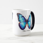 Mug Magique Papillon Morpho Bleu Élégant Wrap (Devant droit)