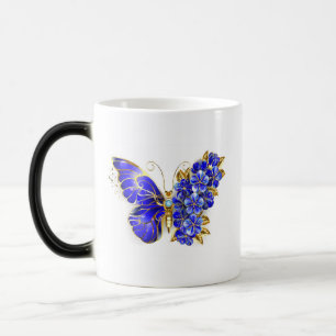 Mug Magique Papillon saphir à fleurs