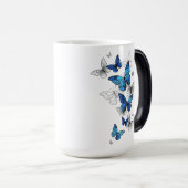 Mug Magique Papillons volants bleus Morpho (Devant droit)
