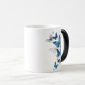 Mug Magique Papillons volants bleus Morpho (Devant droit)