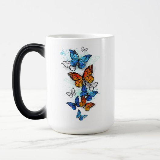 Mug Magique Papillons volants Morpho et Monarch (Gauche)