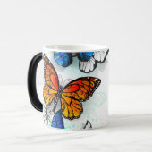 Mug Magique Papillons volants Morpho et Monarch (Devant gauche)