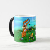 Mug Magique Pâques - Chiot Capo Rabbit et Chick (Devant gauche)