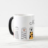 Mug Magique Paquets de chat noir blanc Brown moil Amateurs de (Devant gauche)