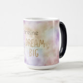 Mug Magique Parties scintillant d'or Dream Big Unicorn Personn (Devant droit)