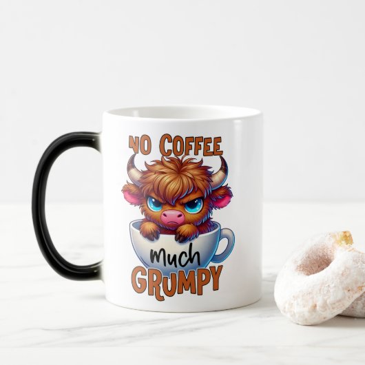 Mug Magique Pas de café beaucoup grincheux (Avec donut)