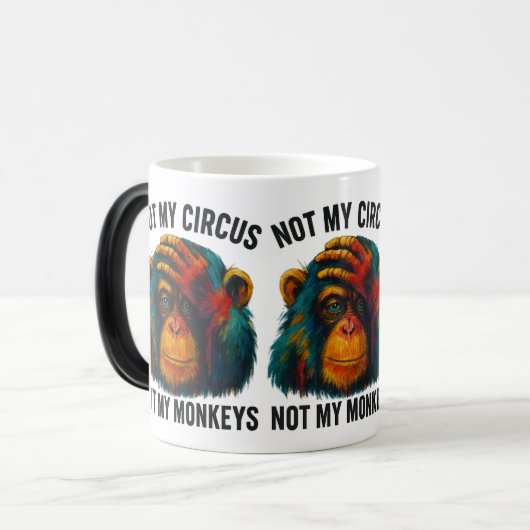 MUG MAGIQUE PAS MES SINGES (Devant gauche)
