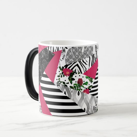 Mug Magique patchwork rouge, populaire, coussin de jet patchwo (Devant gauche)