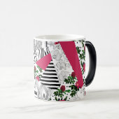 Mug Magique patchwork rouge, populaire, patchwork lancer oreil (Devant droit)