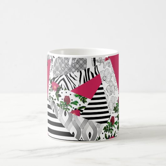 Mug Magique patchwork rouge, populaire, patchwork lancer oreil (Centre)