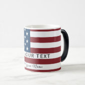 Mug Magique Patriotic US Flag Custom Text Name (Devant droit)