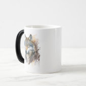 Mug Magique Peinture aquarelle Wolf (Devant gauche)