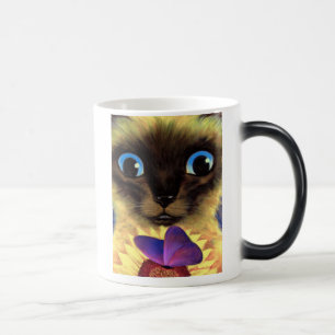 Mug Magique Peinture de chat siamois avec le papillon - multi
