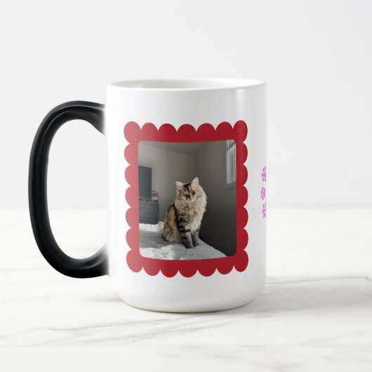 Mug Magique Personalized Cat Photo - 2 Photo Collage (Gauche)