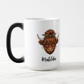 Mug Magique Personalized Highland cow messy bun  (Gauche)