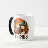 Mug Magique Personalized Photo Retro Bahamas Tropical Beach    (Devant gauche)