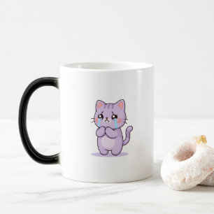 Mug Magique Personnage de dessin animé mignon de chat triste