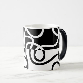 Mug Magique Persuasion linéaire I : Abstrait noir et blanc