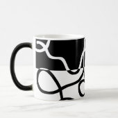 Mug Magique Persuasion linéaire I : Abstrait noir et blanc (Gauche)