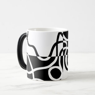 Mug Magique Persuasion linéaire II : noir et blanc Abstrait