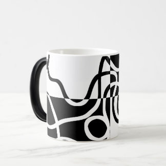 Mug Magique Persuasion linéaire II : noir et blanc Abstrait