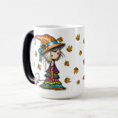 Mug Magique Petit Wanderer mignonne sorcière et chatte magique (Devant gauche)