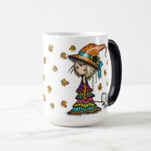 Mug Magique Petit Wanderer mignonne sorcière et chatte magique (Devant droit)