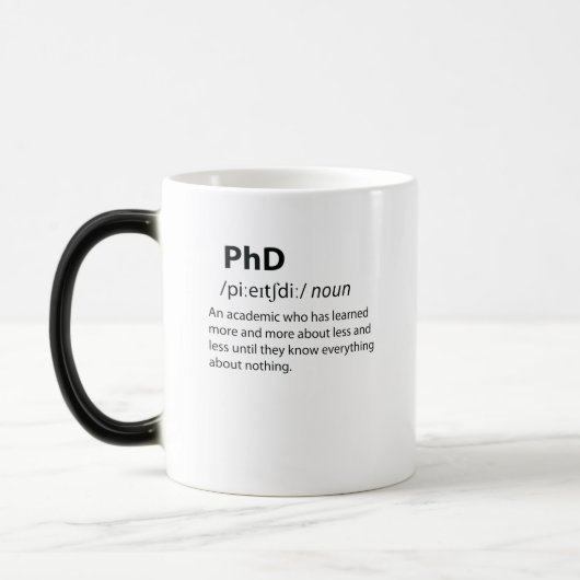 Mug Magique PhD Drôle Dictionnaire Définition (Gauche)