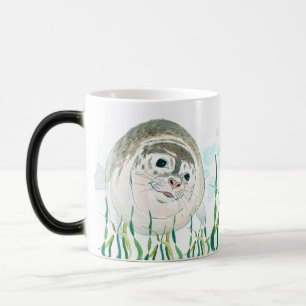Mug Magique Phoque bébé souriant doux Aquarelle croquis