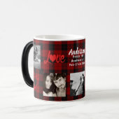 Mug Magique PHOTO COLLAGE 10th 15th Anniversary Buffalo Plaid (Devant gauche)
