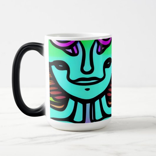 Mug Magique Phycodelic du visage alien (Gauche)