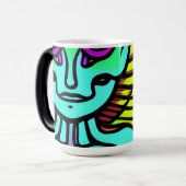 Mug Magique Phycodelic du visage alien (Devant gauche)
