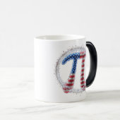 Mug Magique Pi rouge, blanc et bleu (Devant droit)
