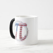 Mug Magique Pi rouge, blanc et bleu (Devant gauche)