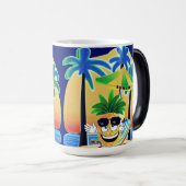 MUG MAGIQUE PINEAPPLE ON THE BEACH (Devant droit)