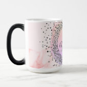 Mug Magique Pink Pastel Silver Spectacles Glitterie personnali (Gauche)
