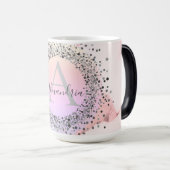 Mug Magique Pink Pastel Silver Spectacles Glitterie personnali (Devant droit)
