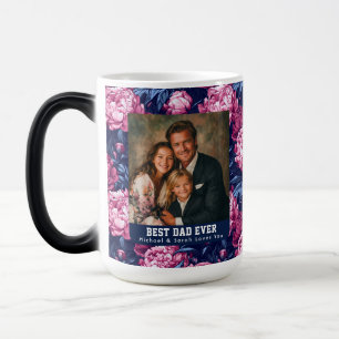 Mug Magique Pivoines Botaniques Fleur Père Photo Élégant