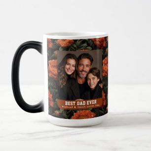 Mug Magique Pivoines Hawaïennes Fleur Premier Père Photo Éléga